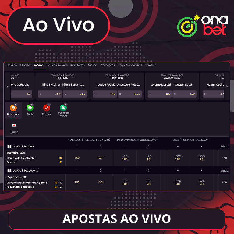 Apostas ao vivo na Onabet Brasil