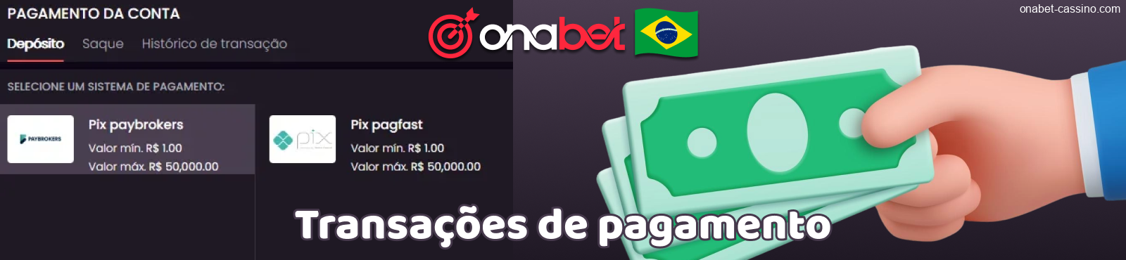 Opções para reabastecer seu saldo na Onabet BR